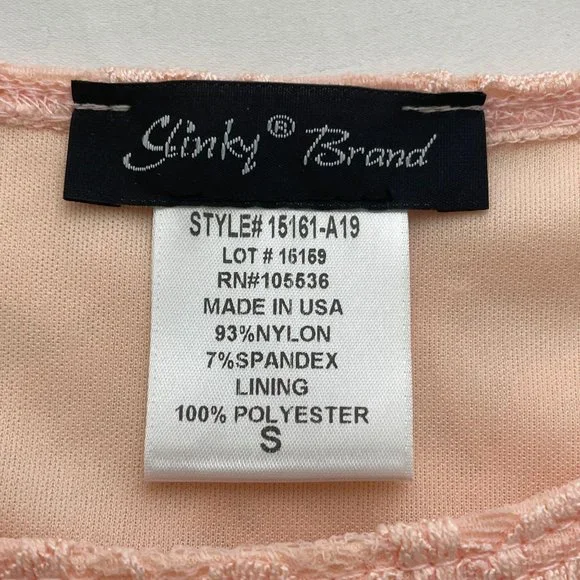 4/$25 Slinky Brand Peach Pink Sleeveless Lace Tank Top Lined Women's‎ Small - Picture 3 of 5